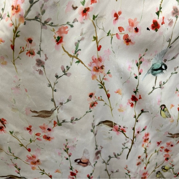 Zara Cherry Blossom Floral Bird Print Open Side Cut Out Maxi Dress Small - Picture 4 of 10